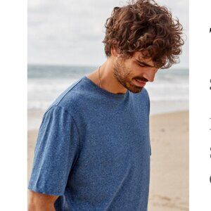 Octobre York T-shirt: Bleu Chiné